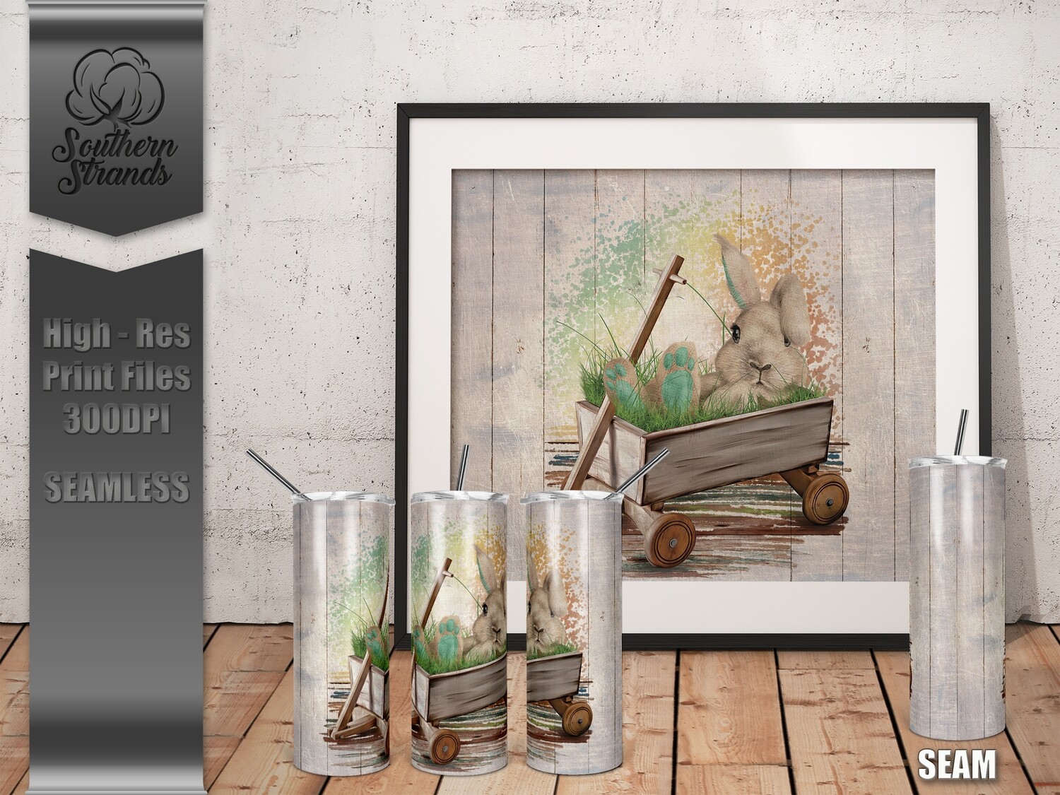 Bunny Wagon Tumbler - Green | DIGITAL DESIGN