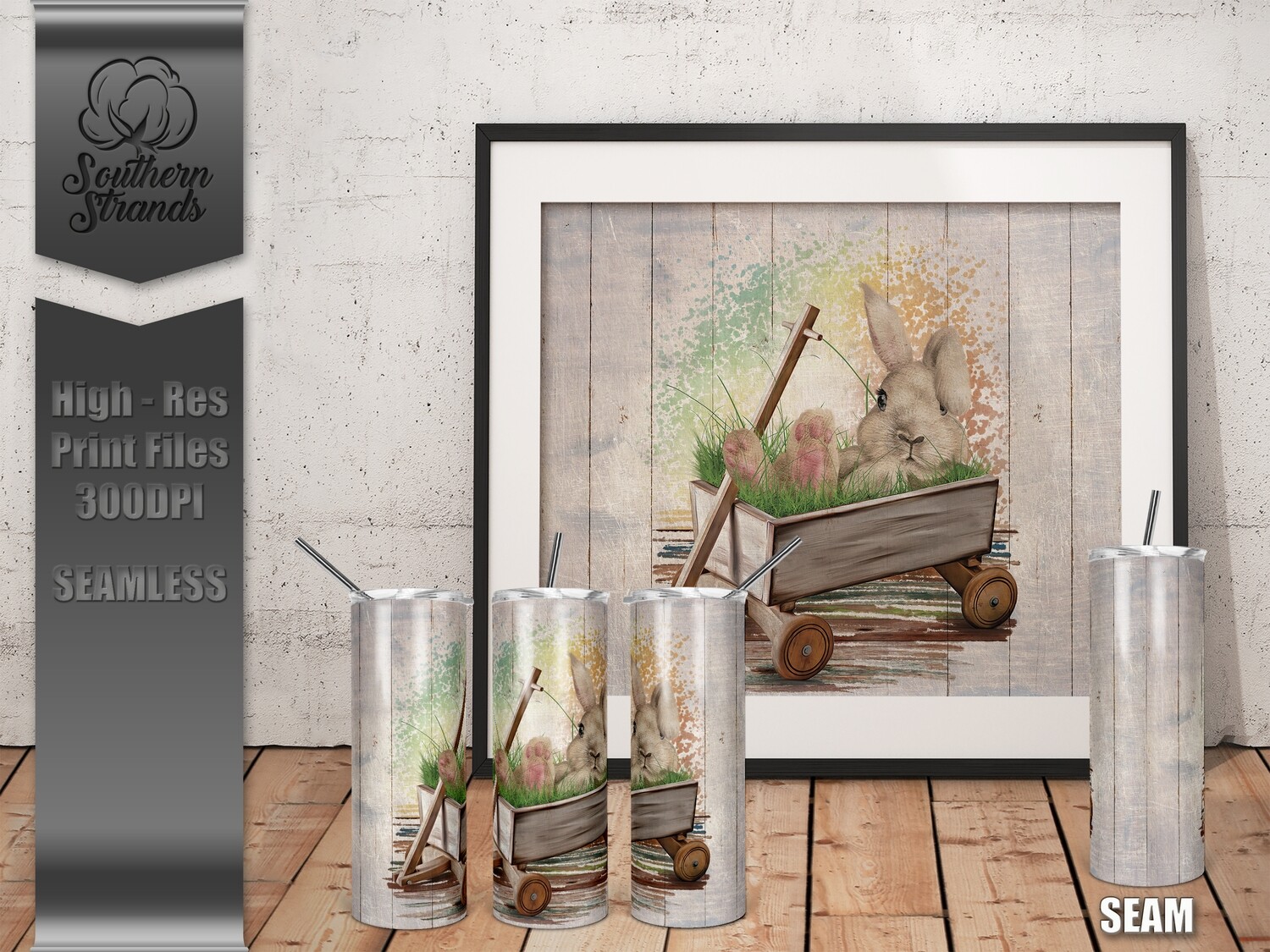 Bunny Wagon Tumbler - Pink | DIGITAL DESIGN