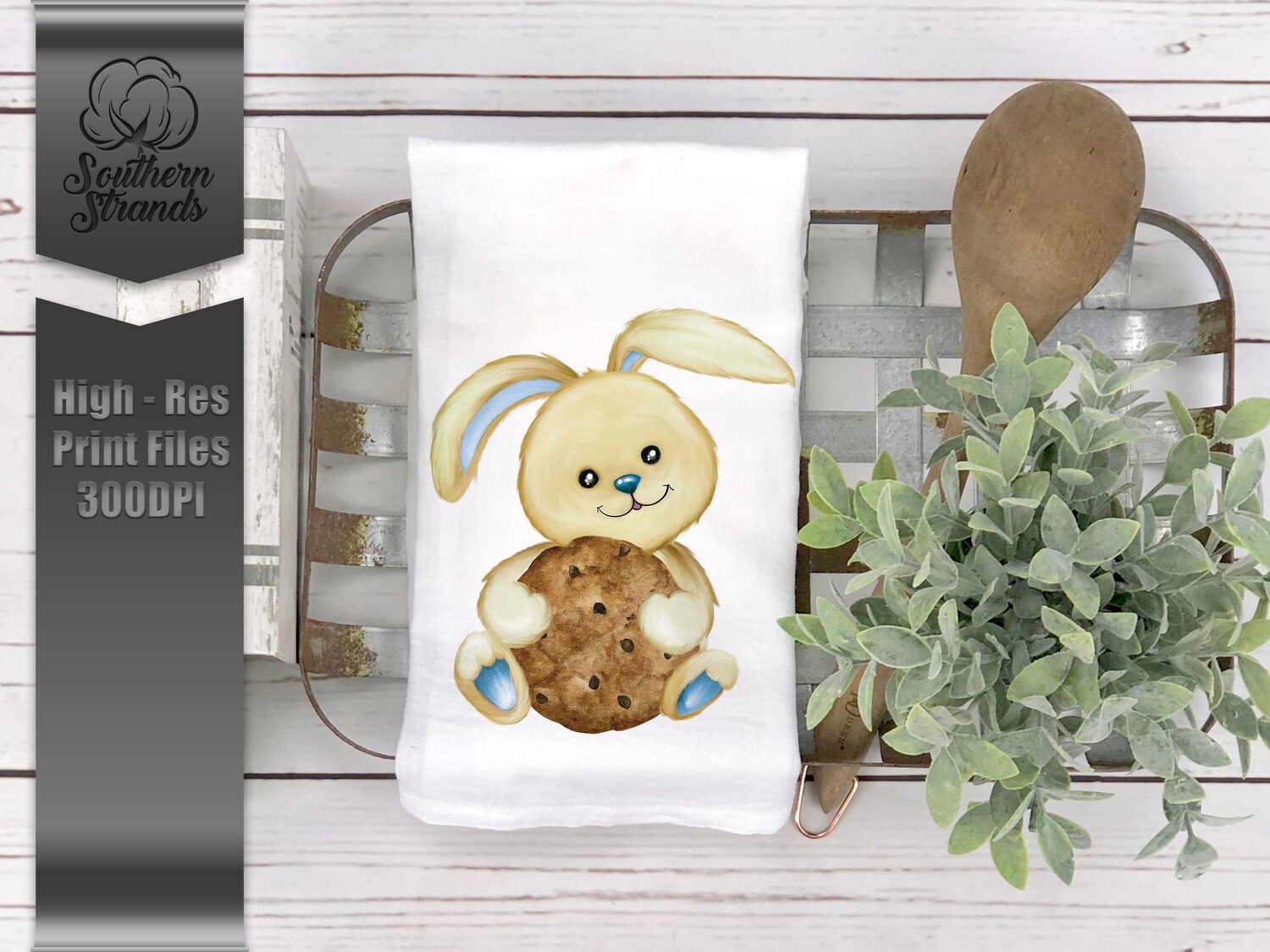 Bunny Holding a Cookie - Blue | Digital Download