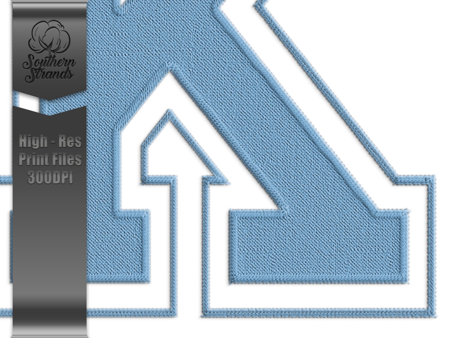 Applique Sports - Faux Embroidery Sports Alphas and Numbers - 1 Blue | Digital Download