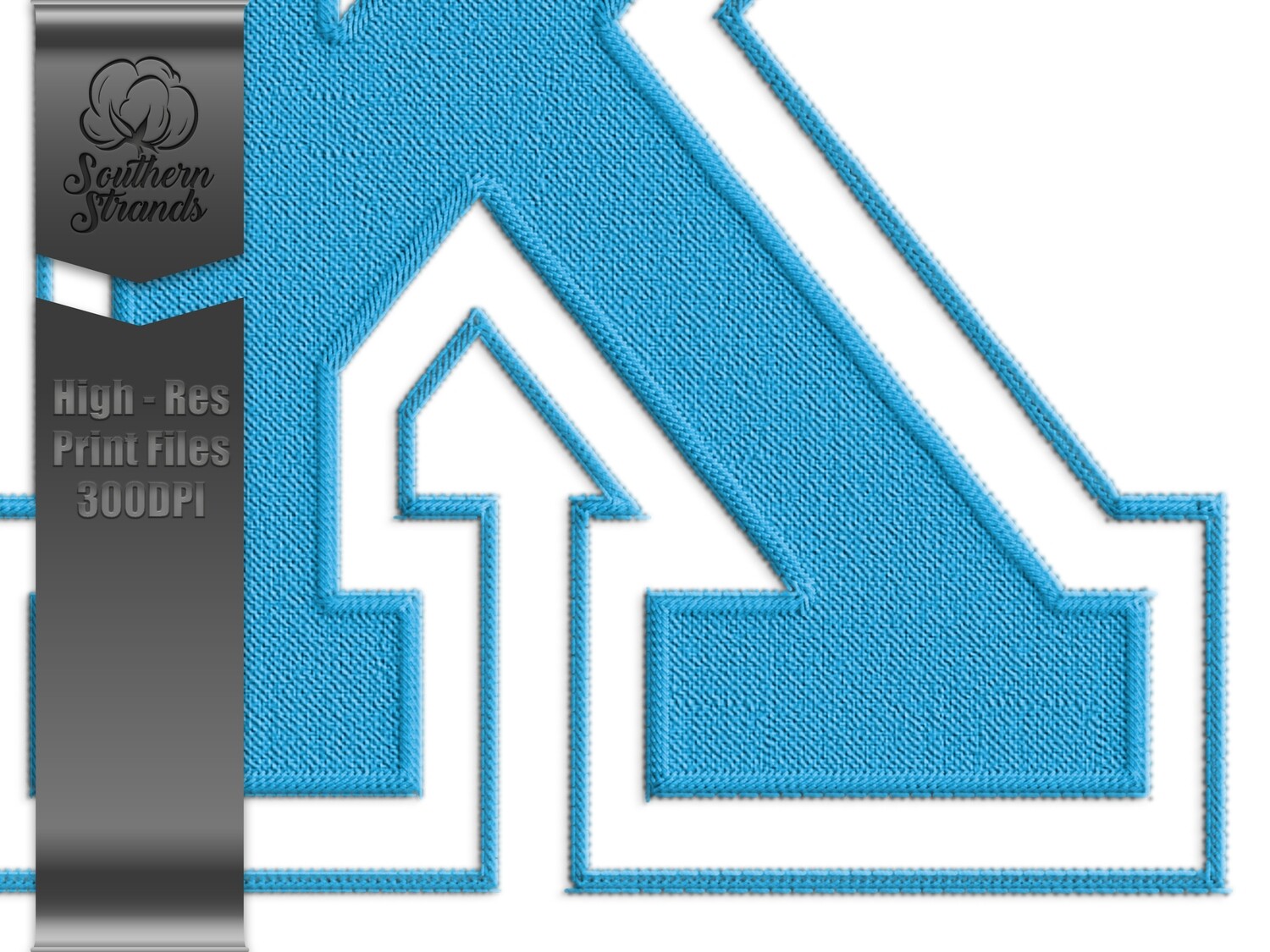 Applique Sports - Faux Embroidery Sports Alphas and Numbers - 10 Blue | Digital Download