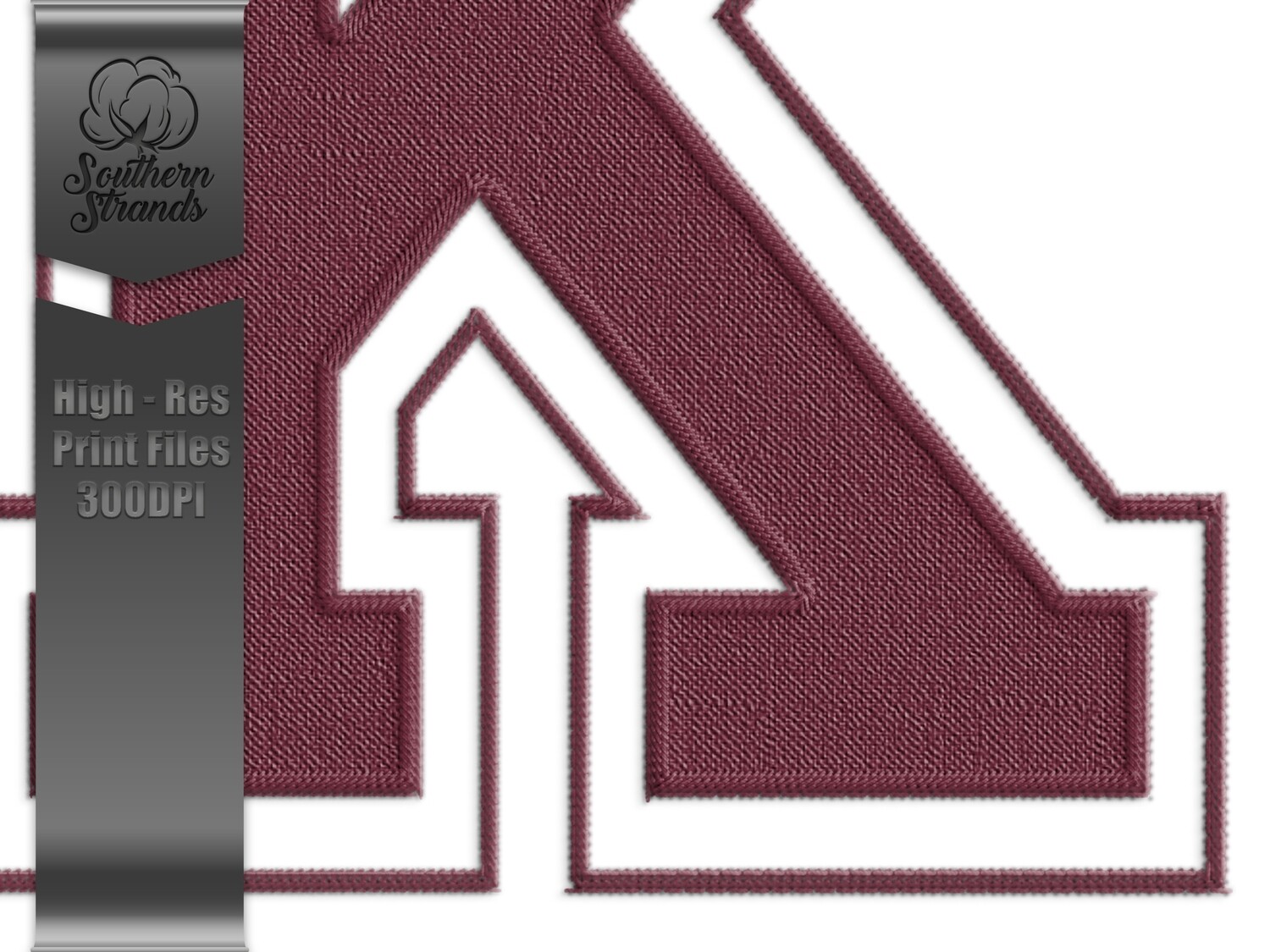 Applique Sports - Faux Embroidery Sports Alphas and Numbers - 12 Maroon | Digital Download