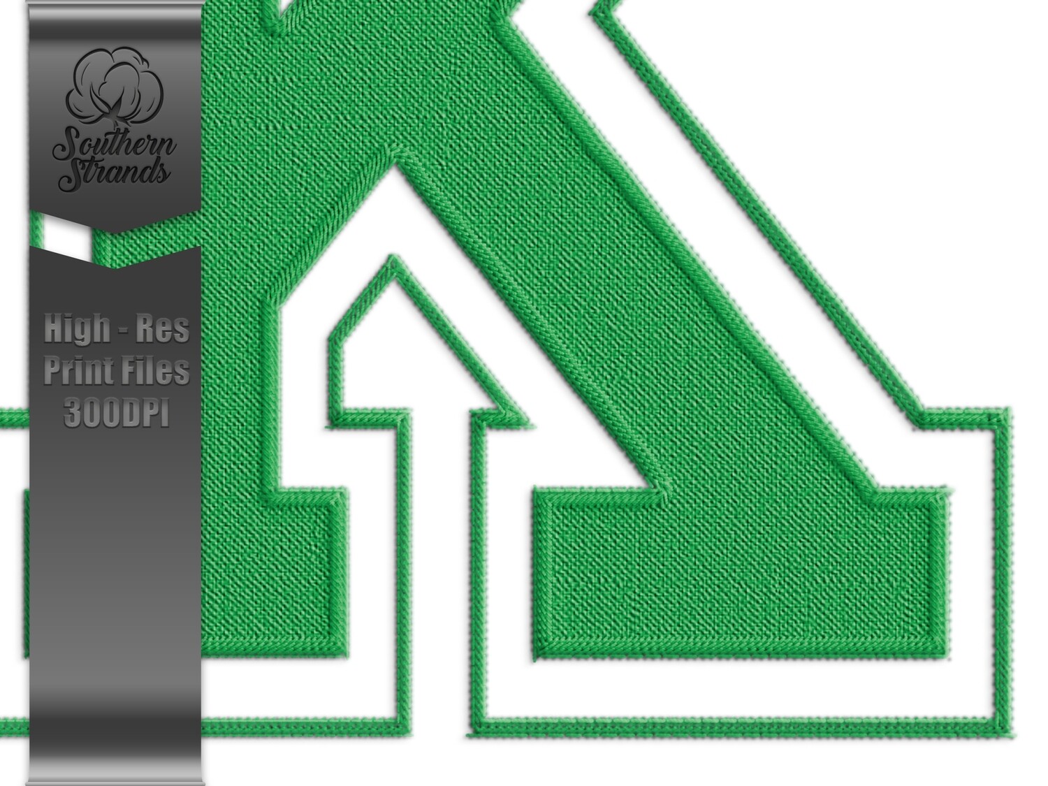 Applique Sports - Faux Embroidery Sports Alphas and Numbers - 6 Green | Digital Download