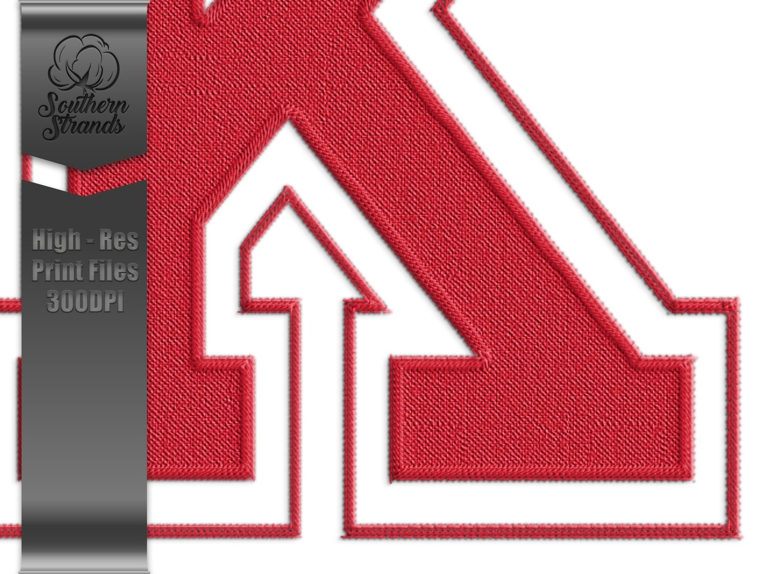 Applique Sports - Faux Embroidery Sports Alphas and Numbers - 13 Cardinal | Digital Download