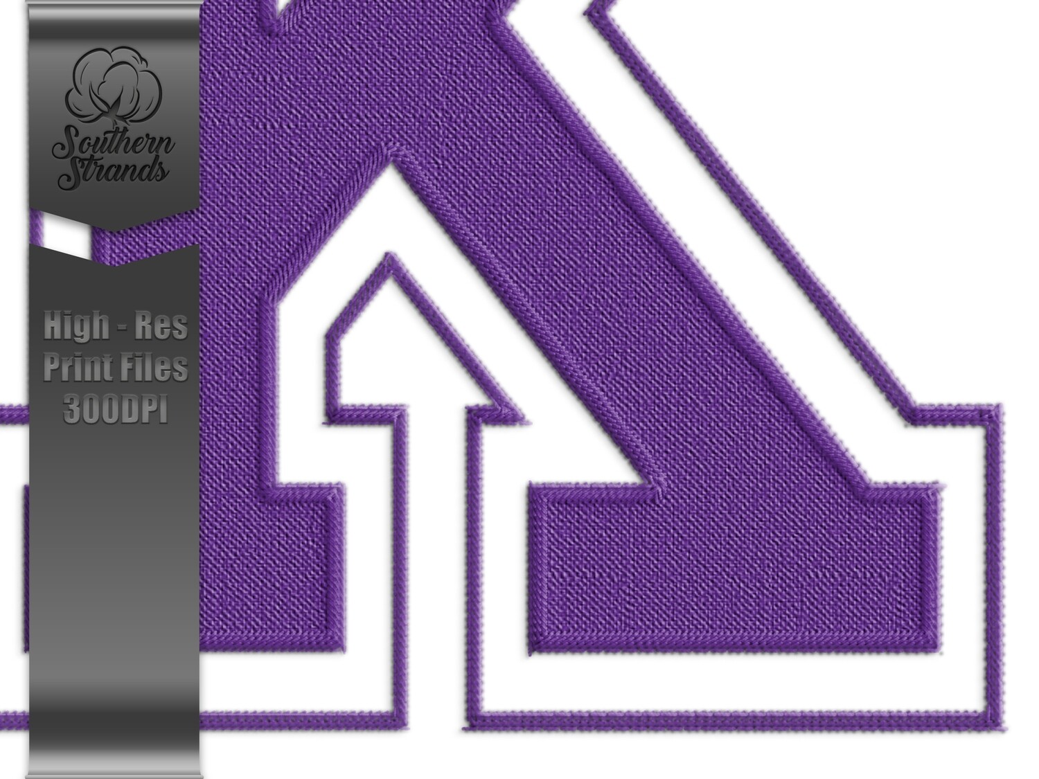 Applique Sports - Faux Embroidery Sports Alphas and Numbers - 4 Purple | Digital Download