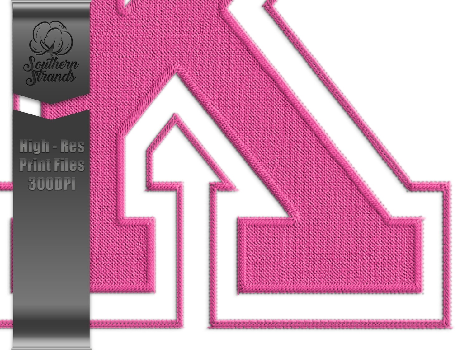 Applique Sports - Faux Embroidery Sports Alphas and Numbers - 5 Pink | Digital Download