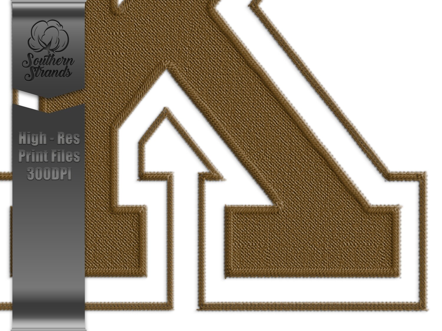 Applique Sports - Faux Embroidery Sports Alphas and Numbers - 11 Brown | Digital Download