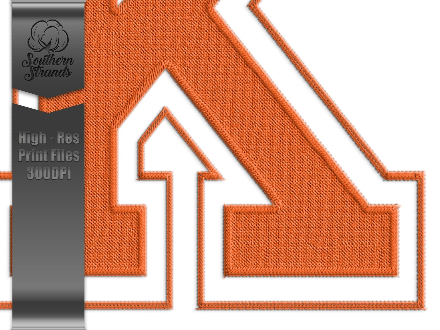 Applique Sports - Faux Embroidery Sports Alphas and Numbers - 15 Orange | Digital Download