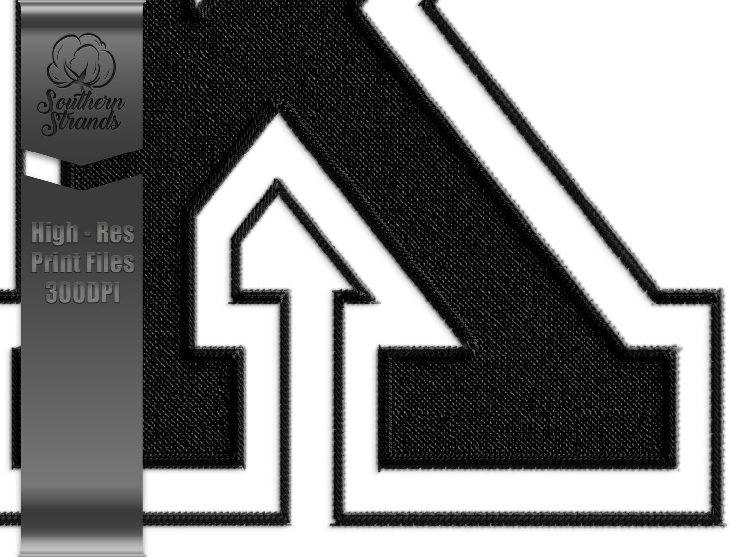 Applique Sports - Faux Embroidery Sports Alphas and Numbers - 19 Black | Digital Download
