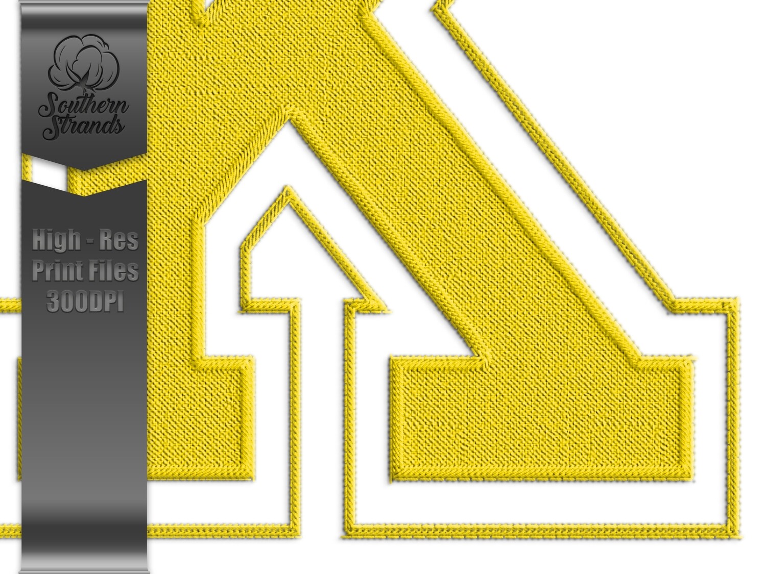 Applique Sports - Faux Embroidery Sports Alphas and Numbers - 17 Yellow Gold | Digital Download