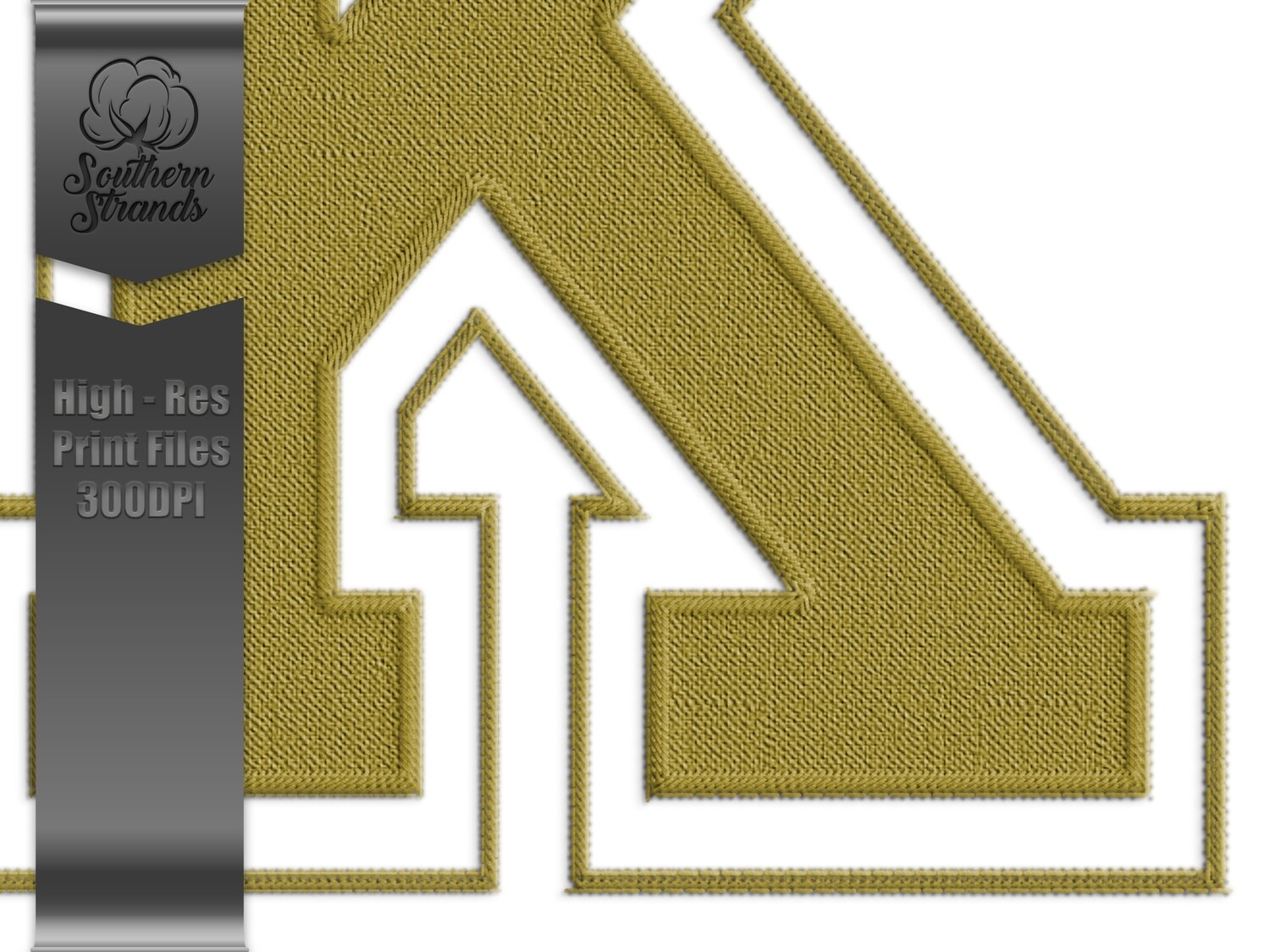 Applique Sports - Faux Embroidery Sports Alphas and Numbers - 16 Vegas Gold | Digital Download