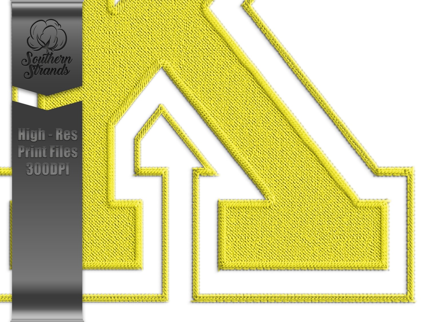 Applique Sports - Faux Embroidery Sports Alphas and Numbers - 18 Yellow | Digital Download