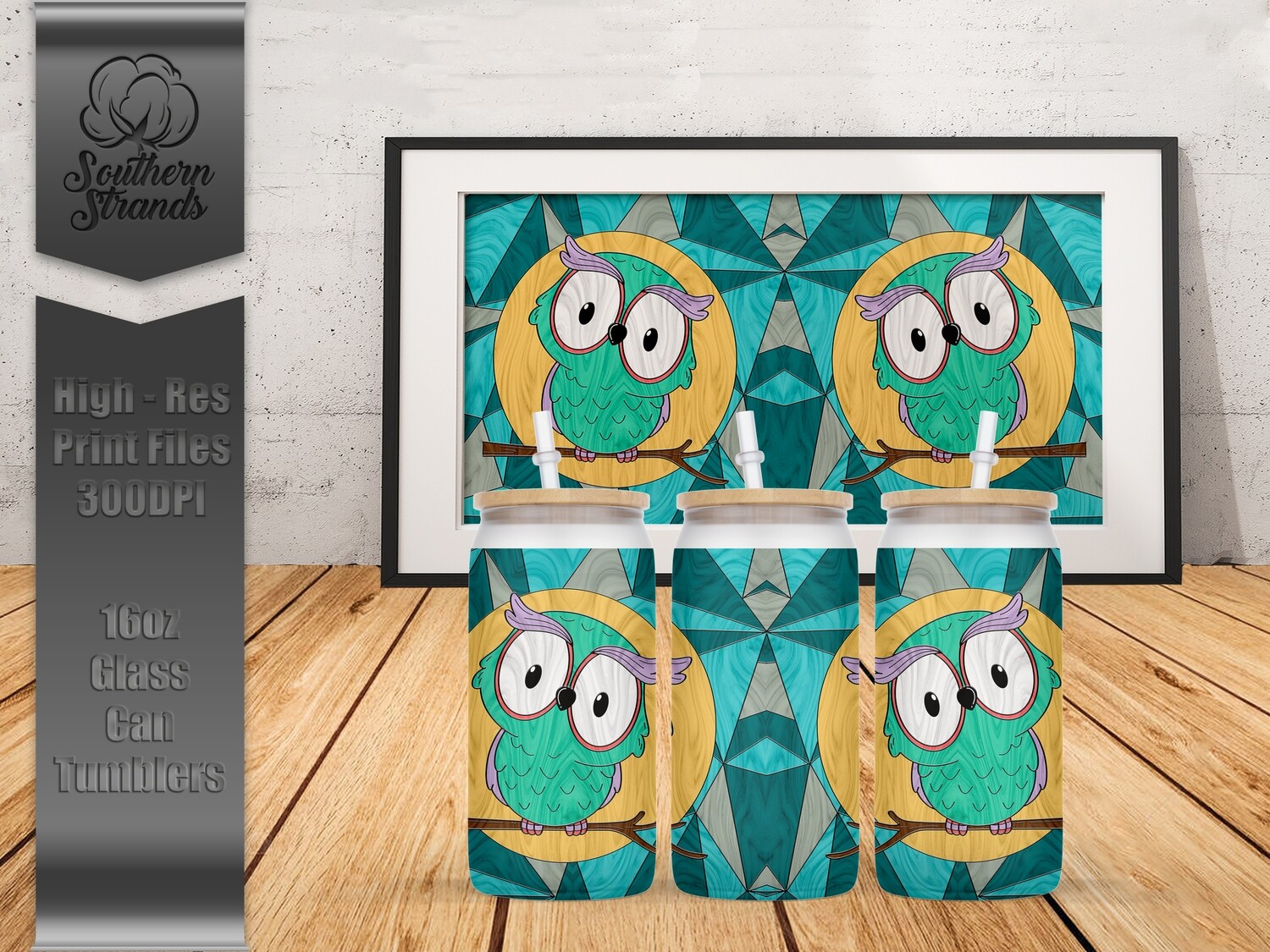 Stained Glass Tumbler - Hoos Ready for Spring  | DIGITAL DESIGN