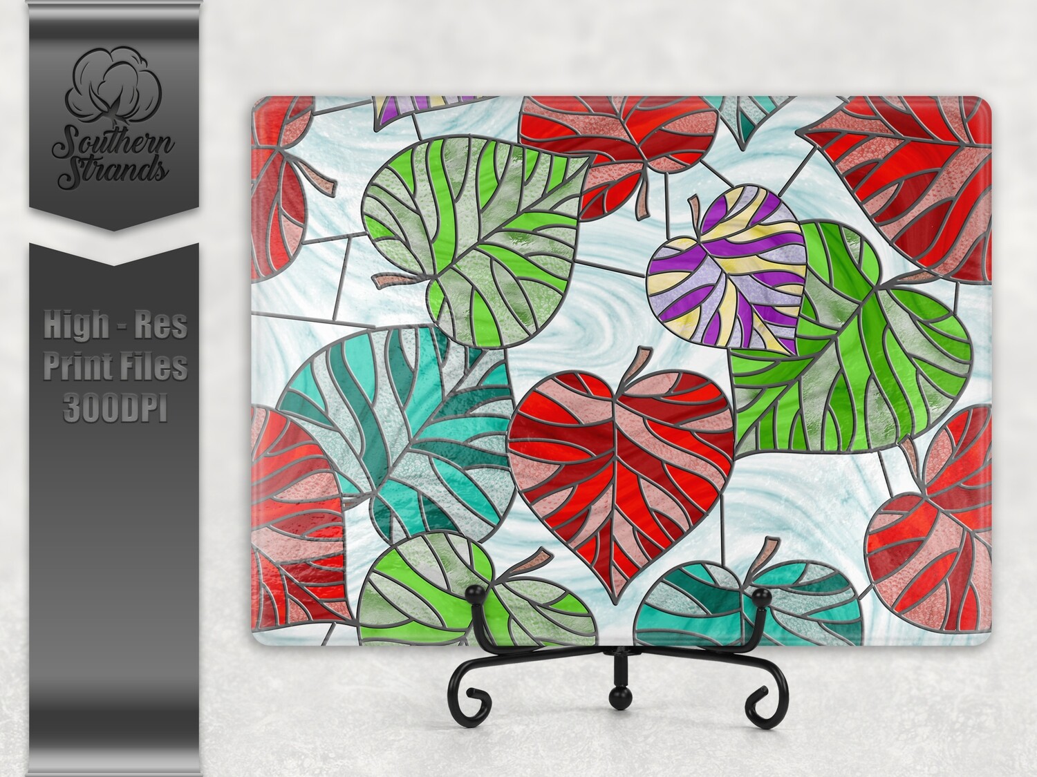 Stained Glass - Colorful Leaves Cutting Board | 2 sizes