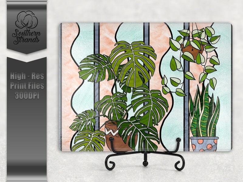 Stained Glass - House Plants Cutting Board | 2 sizes