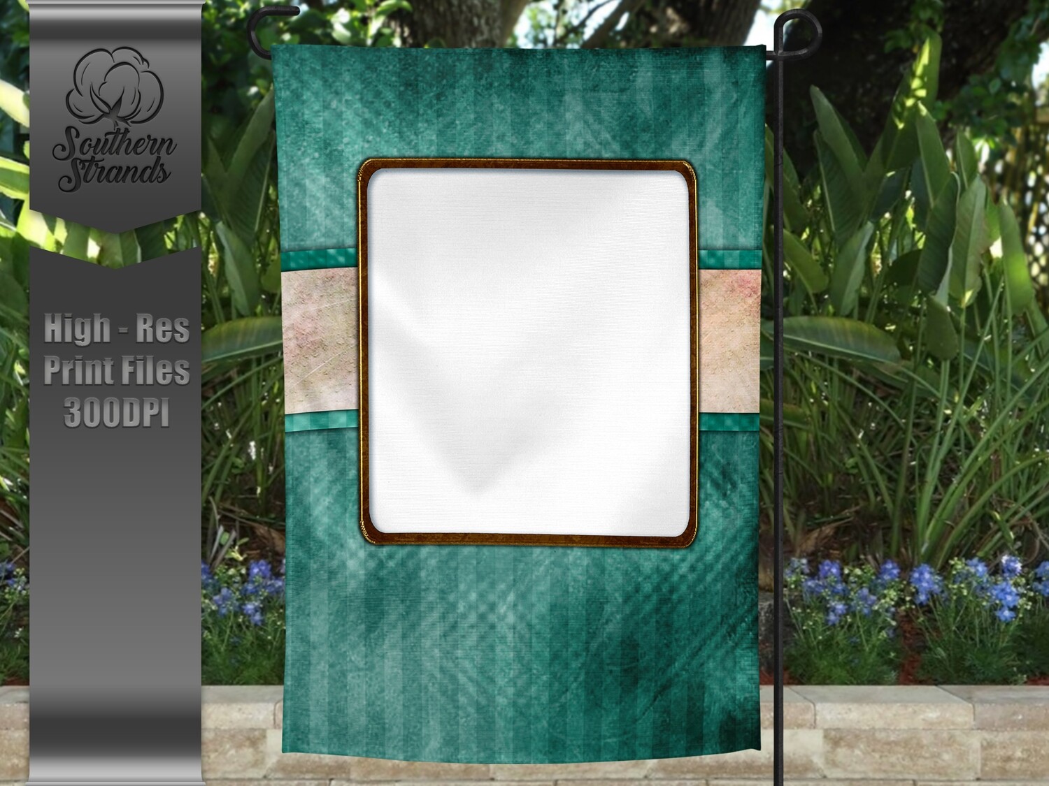 Senior Garden Flag - Green Stripe Senior Flag 12x18 - NO TEXT