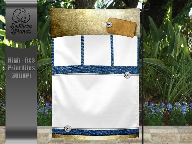 Blue Denim Garden Flag 12x18 - NO TEXT