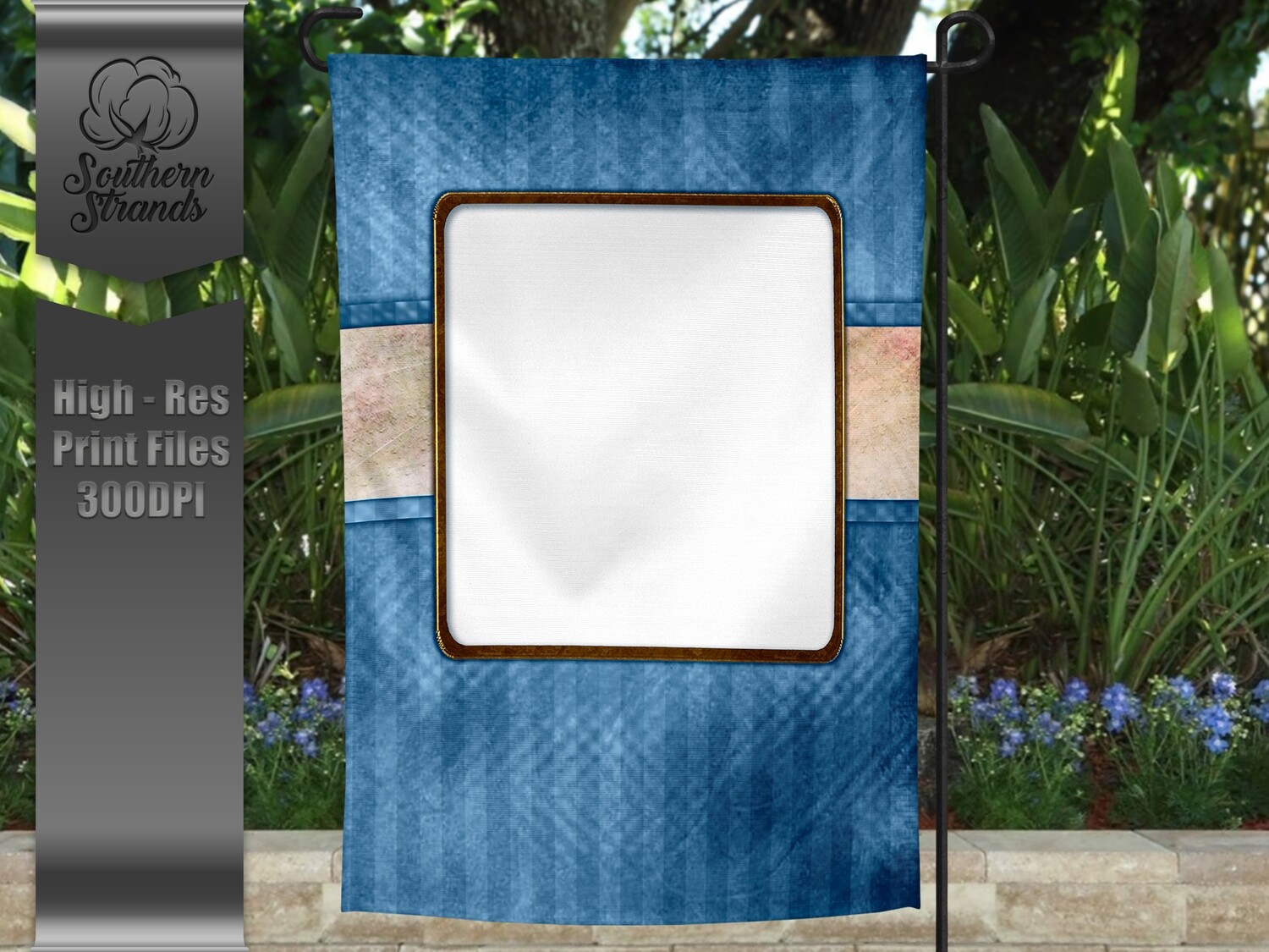 Senior Garden Flag - Blue Stripe Senior Flag 12x18 - NO TEXT