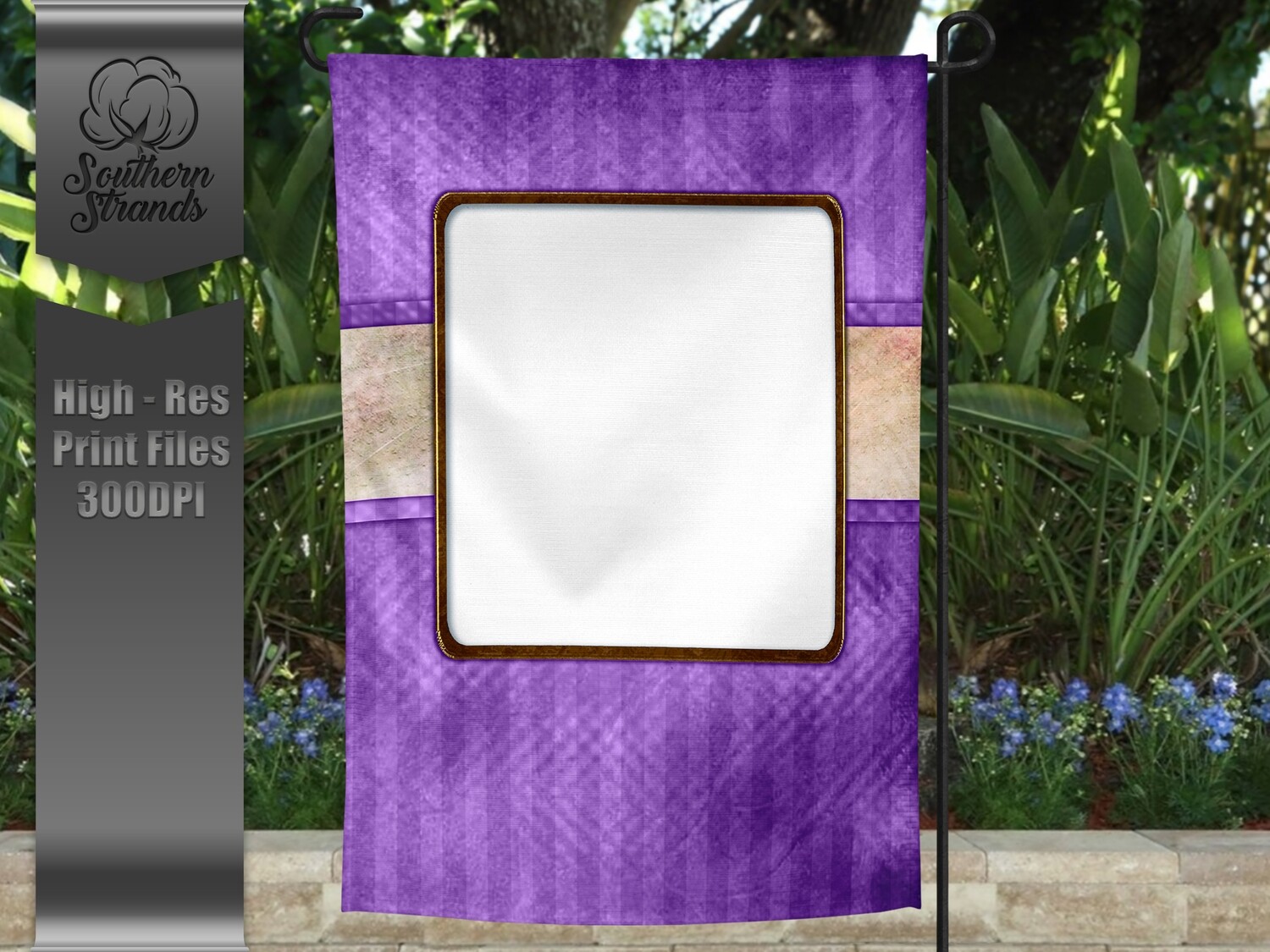 Senior Garden Flag - Purple Stripe Senior Flag 12x18 - NO TEXT