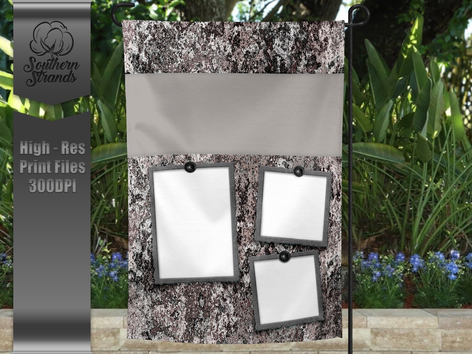 Rust and Polaroids Garden Flag 12x18 - NO TEXT | DIGITAL DESIGN