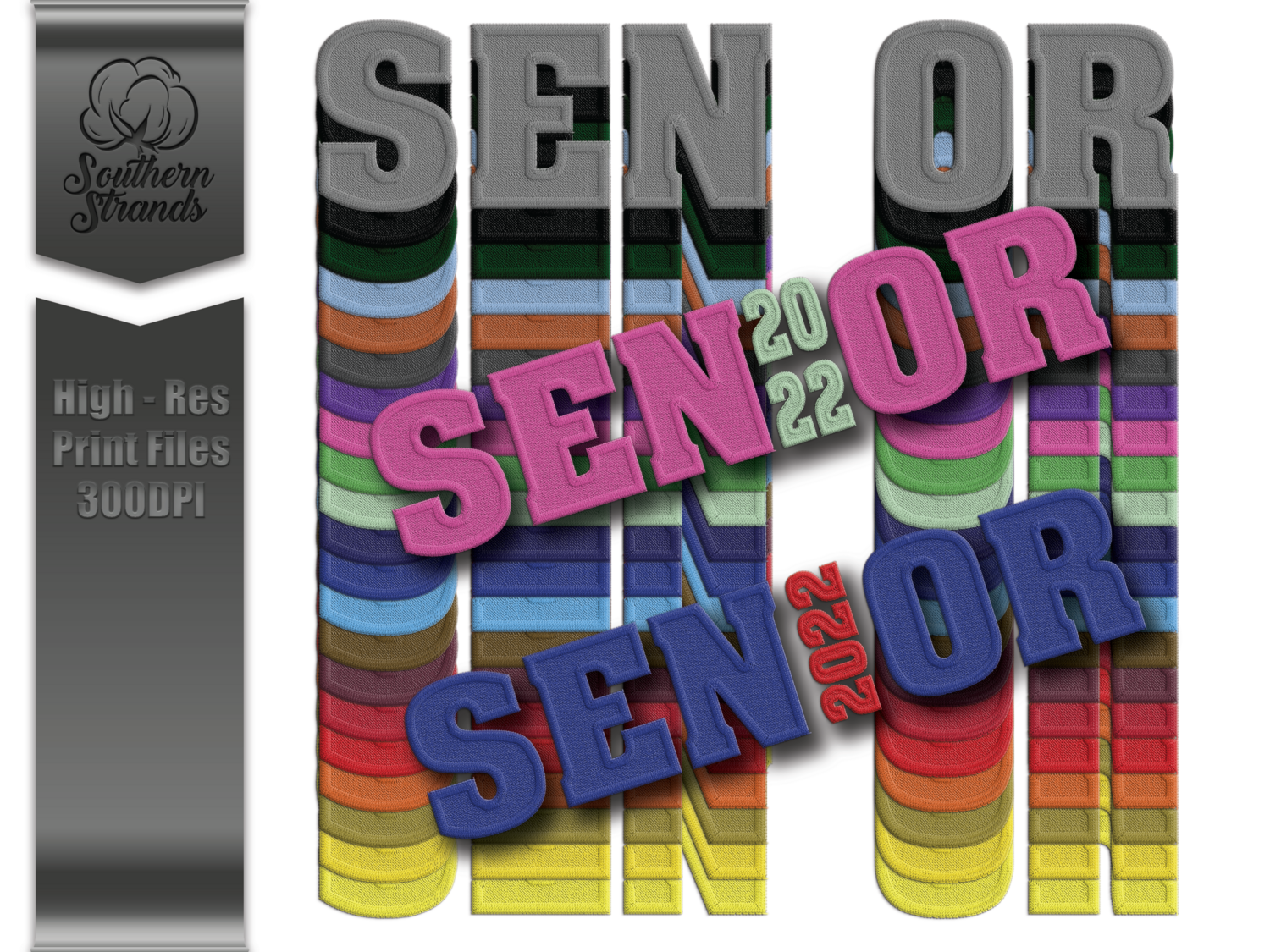 Embroidery SENIOR KIT - 21 Colors - 2 Styles of Numbers - Endless Possibilities  | DIGITAL DESIGN