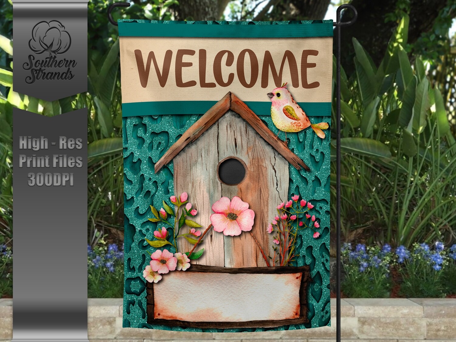 Funky Spring Garden Flag 4 | 12x18 | DIGITAL DESIGN