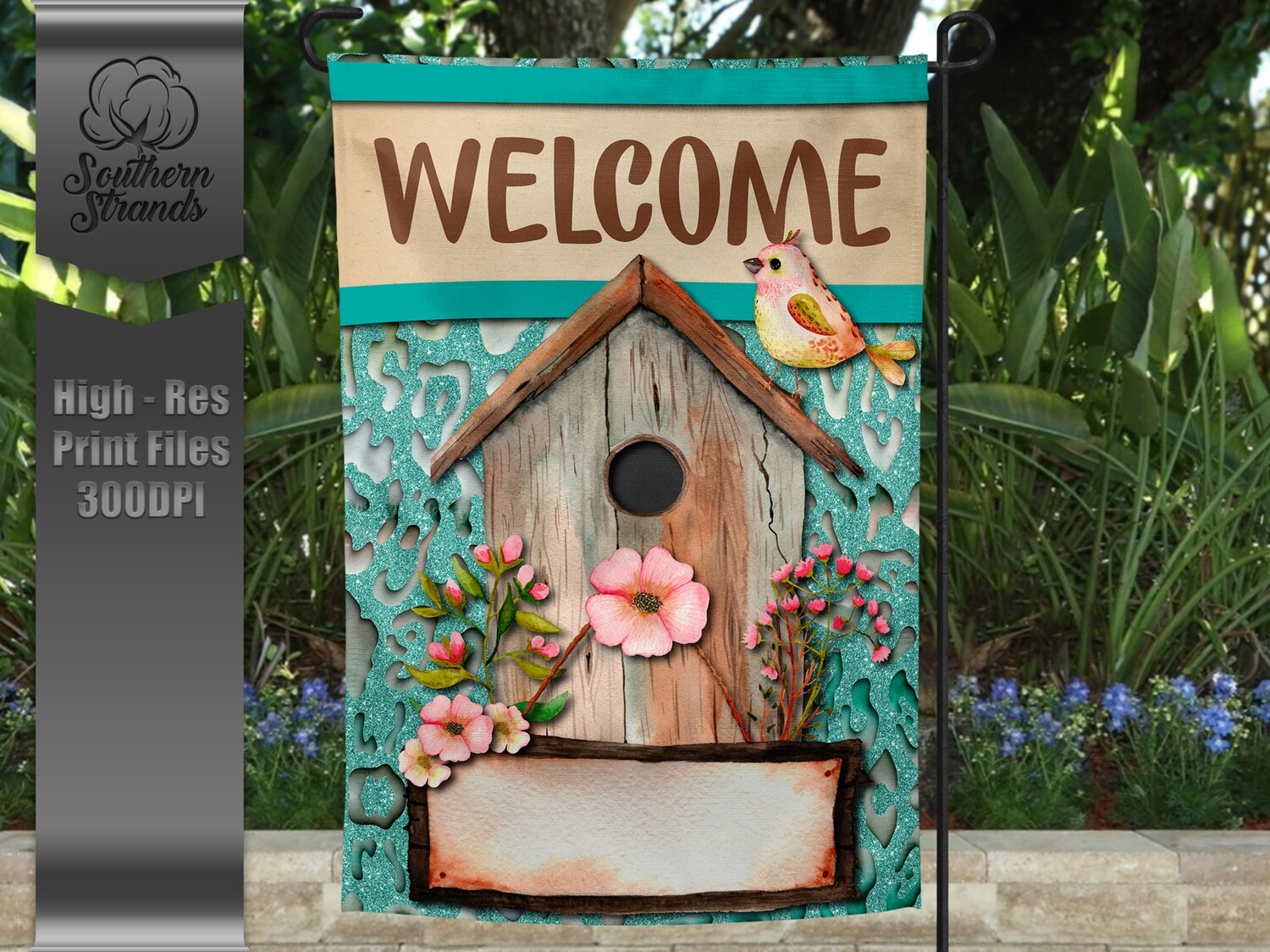Funky Spring Garden Flag 5 | 12x18 | DIGITAL DESIGN