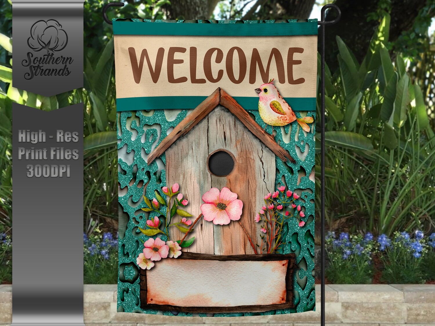 Funky Spring Garden Flag 6 | 12x18 | DIGITAL DESIGN