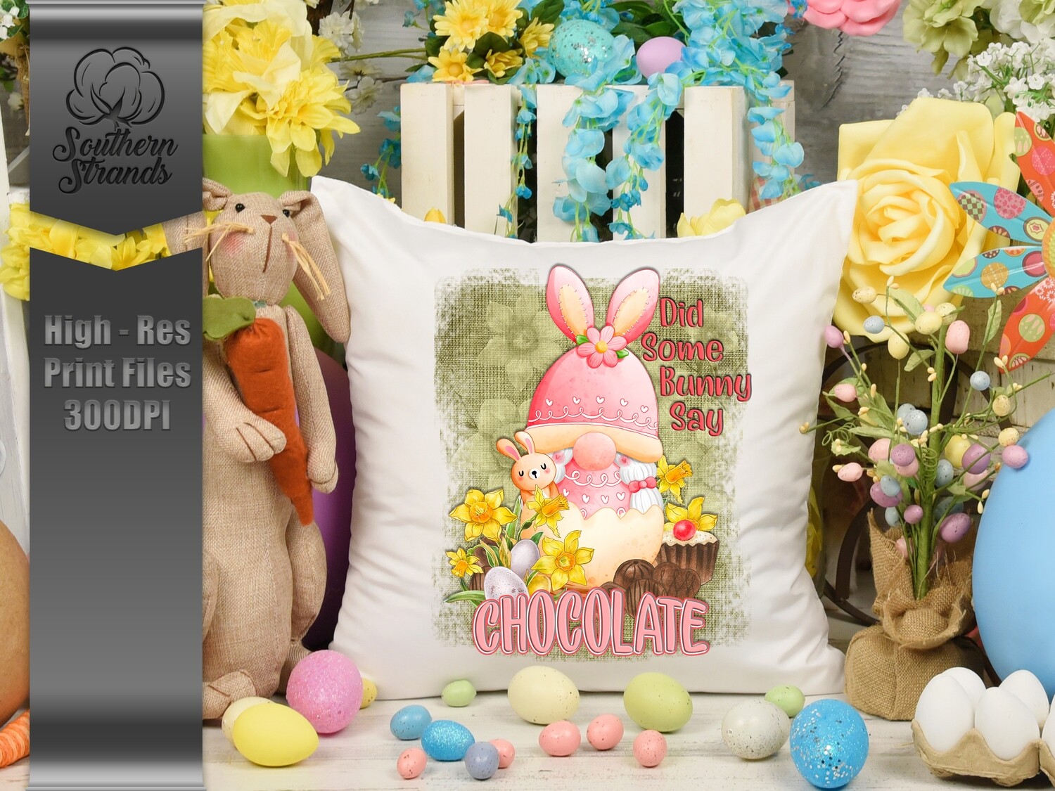 Did Some Bunny Say Chocolate - Pink With Background | Digital Download