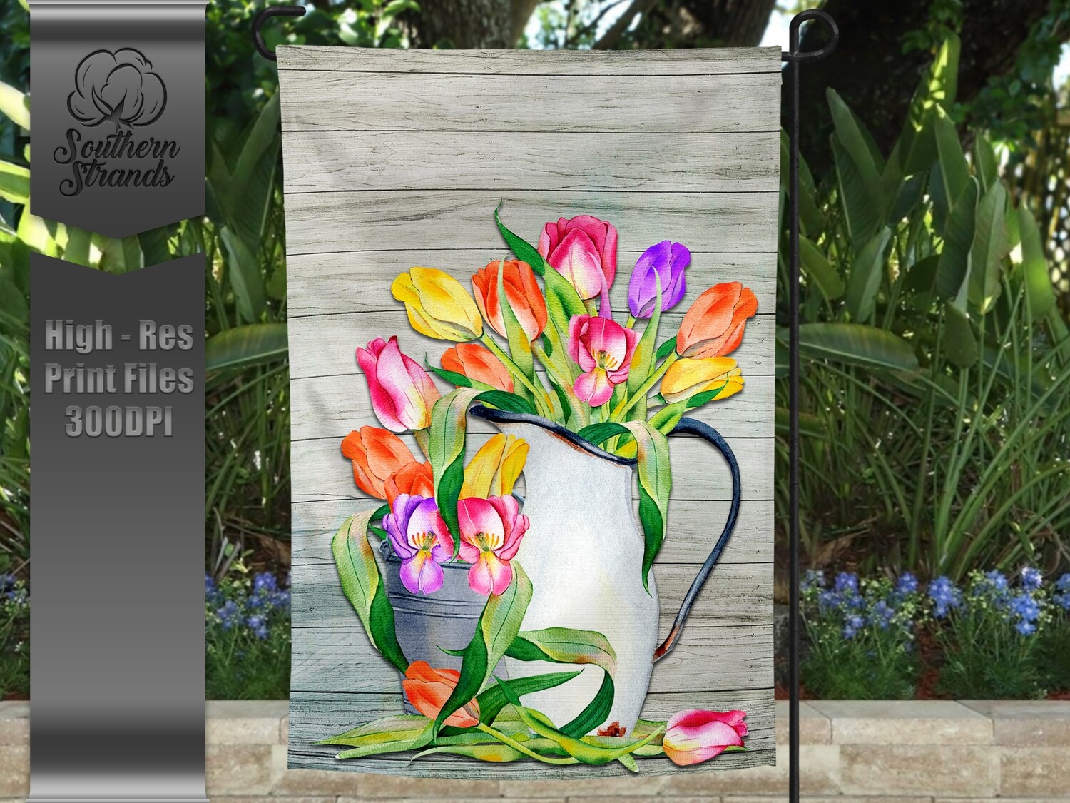 Spring Tulips Garden Flag - BLANK | 12x18 | DIGITAL DESIGN