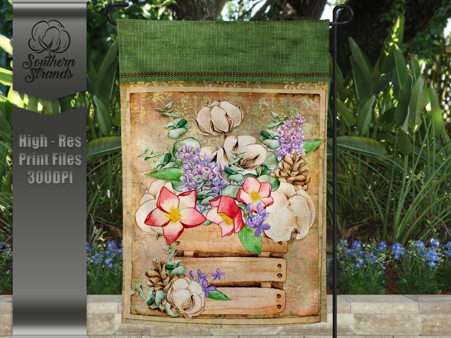 Spring Blessed Cotton Garden Flag - BLANK | 12x18 | DIGITAL DESIGN