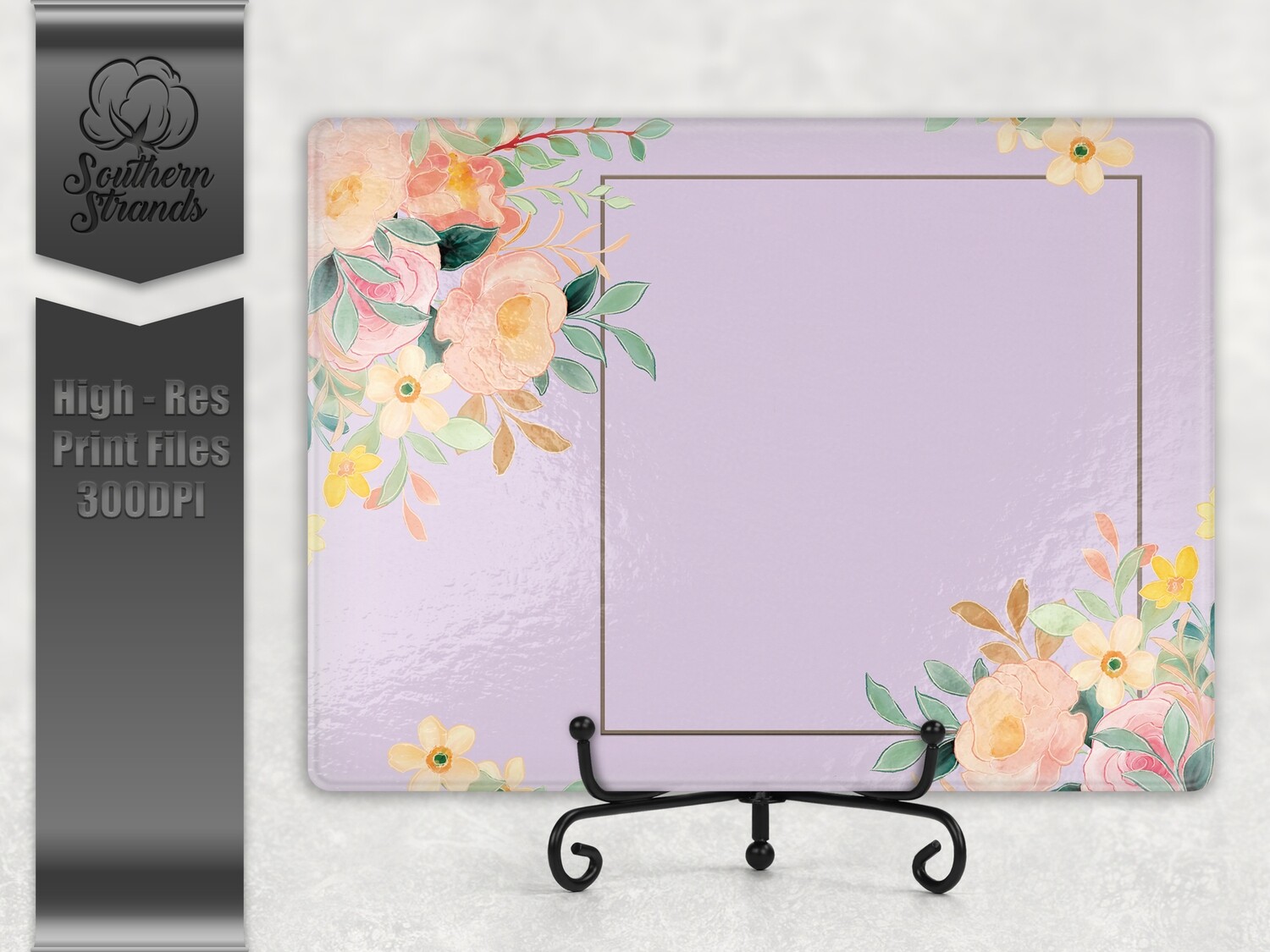 Watercolor Spring Floral Cutting Board - Purple | 2 sizes