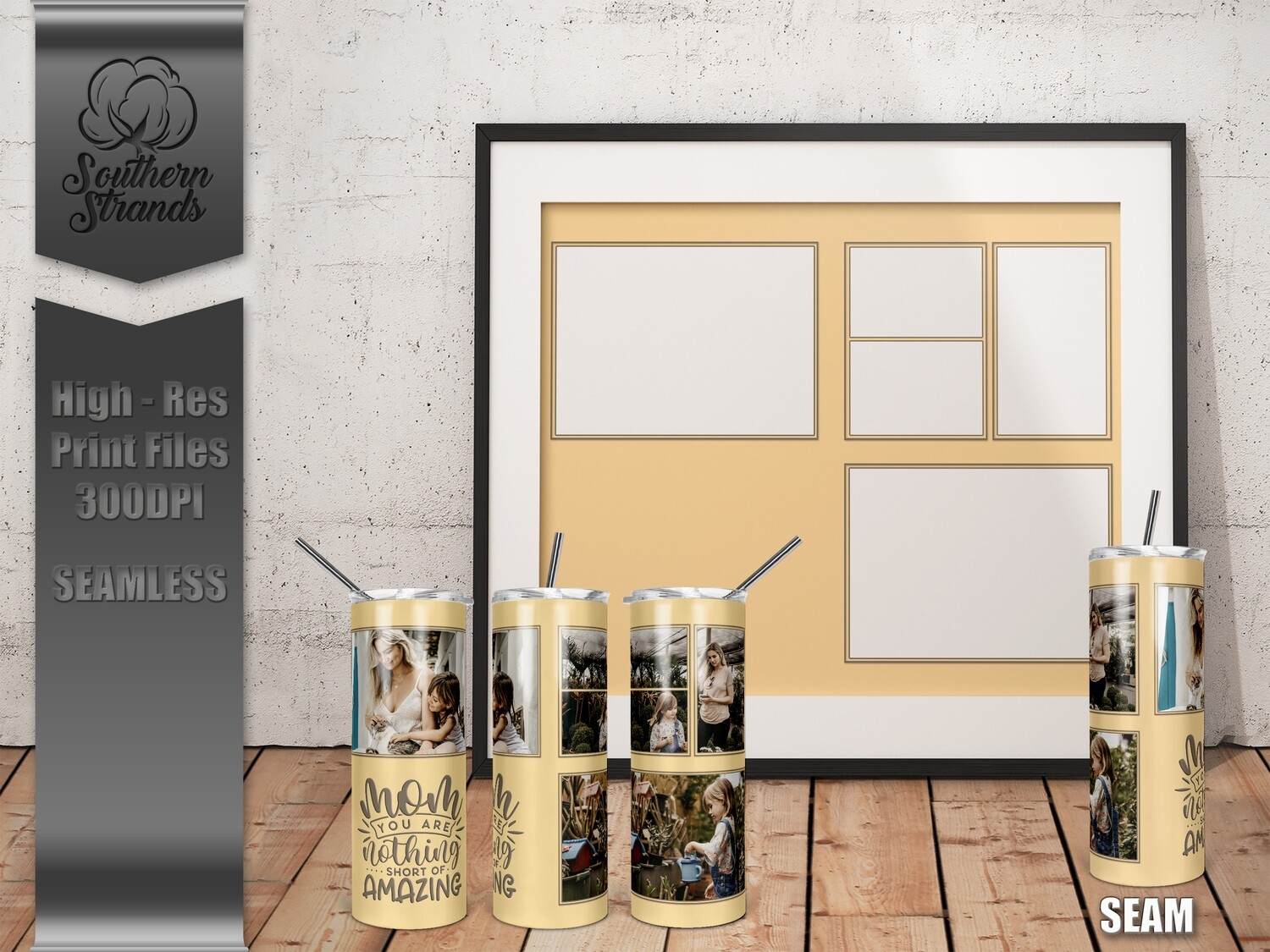Photo Tumbler - Yellow | SEAMLESS | DIGITAL DESIGN
