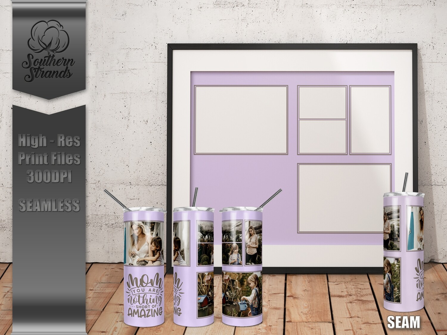 Photo Tumbler - Purple | SEAMLESS | DIGITAL DESIGN