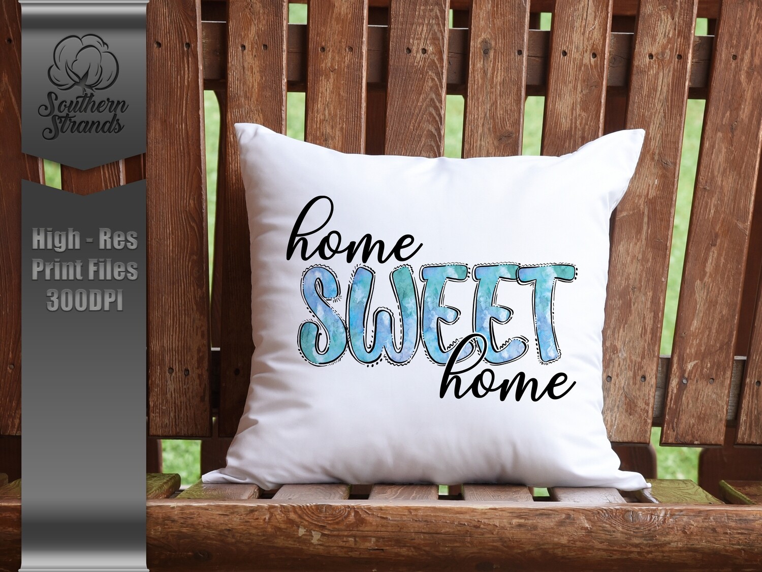 Watercolor Home Sweet Home - Blue | Digital Download