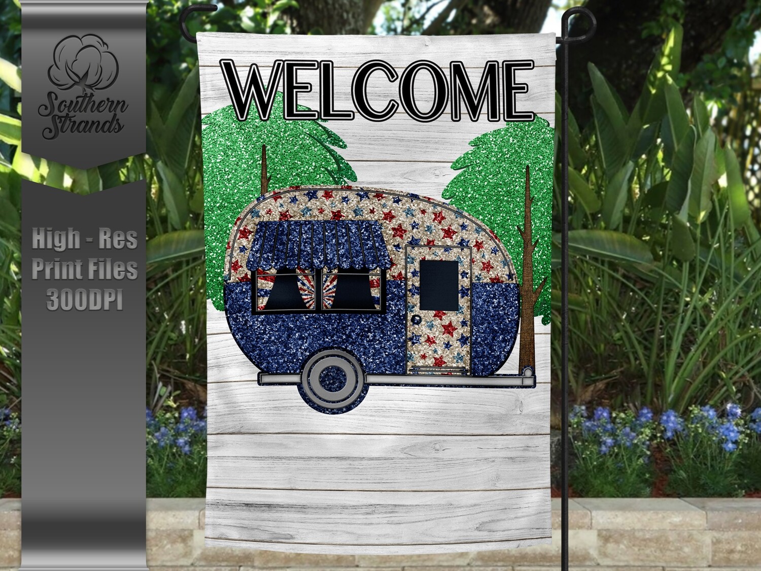 Happy Place Garden Flag - Welcome | 12x18 | DIGITAL DESIGN