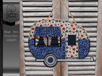 Stars and Stripes Camper Door Hanger | DIGITAL DESIGN