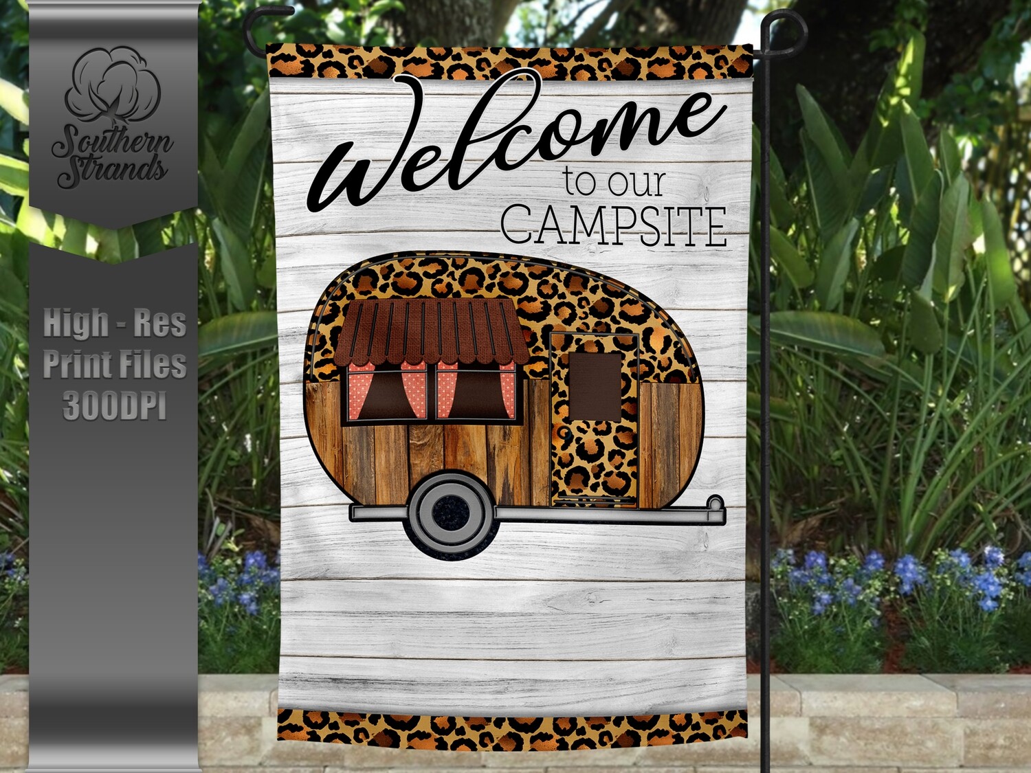 Welcome To Our Campsite Garden Flag - Welcome | 12x18 | DIGITAL DESIGN