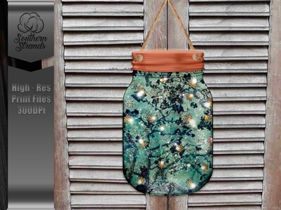 Jar of Fireflies Door Hanger - No Text | DIGITAL DESIGN
