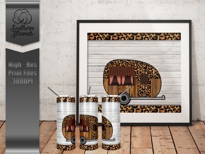 Happy Camper Tumbler - Leopard Edition - Add Your Own text | DIGITAL DESIGN