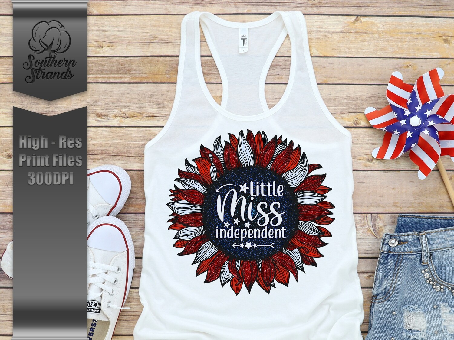 Patriotic Sunflower - Little Miss Independent  |  DIGITAL DESIGN