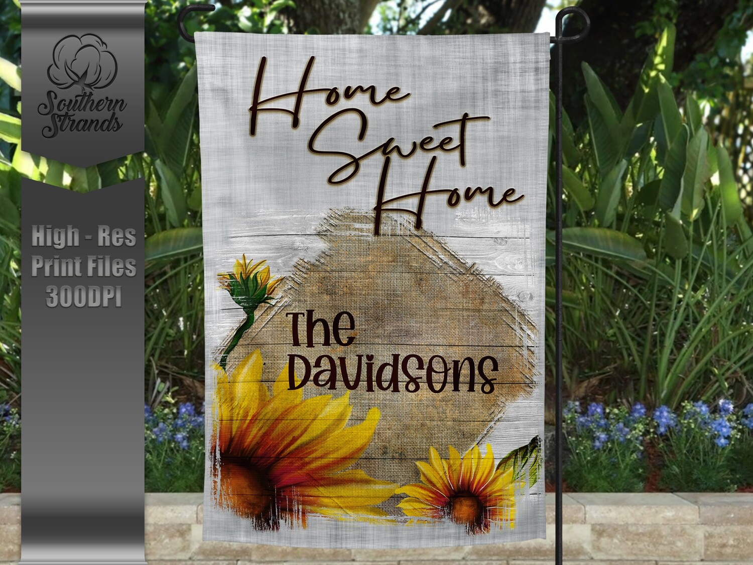 Home Sweet Home Sunflower Splash Garden Flag | 12x18 | DIGITAL DESIGN