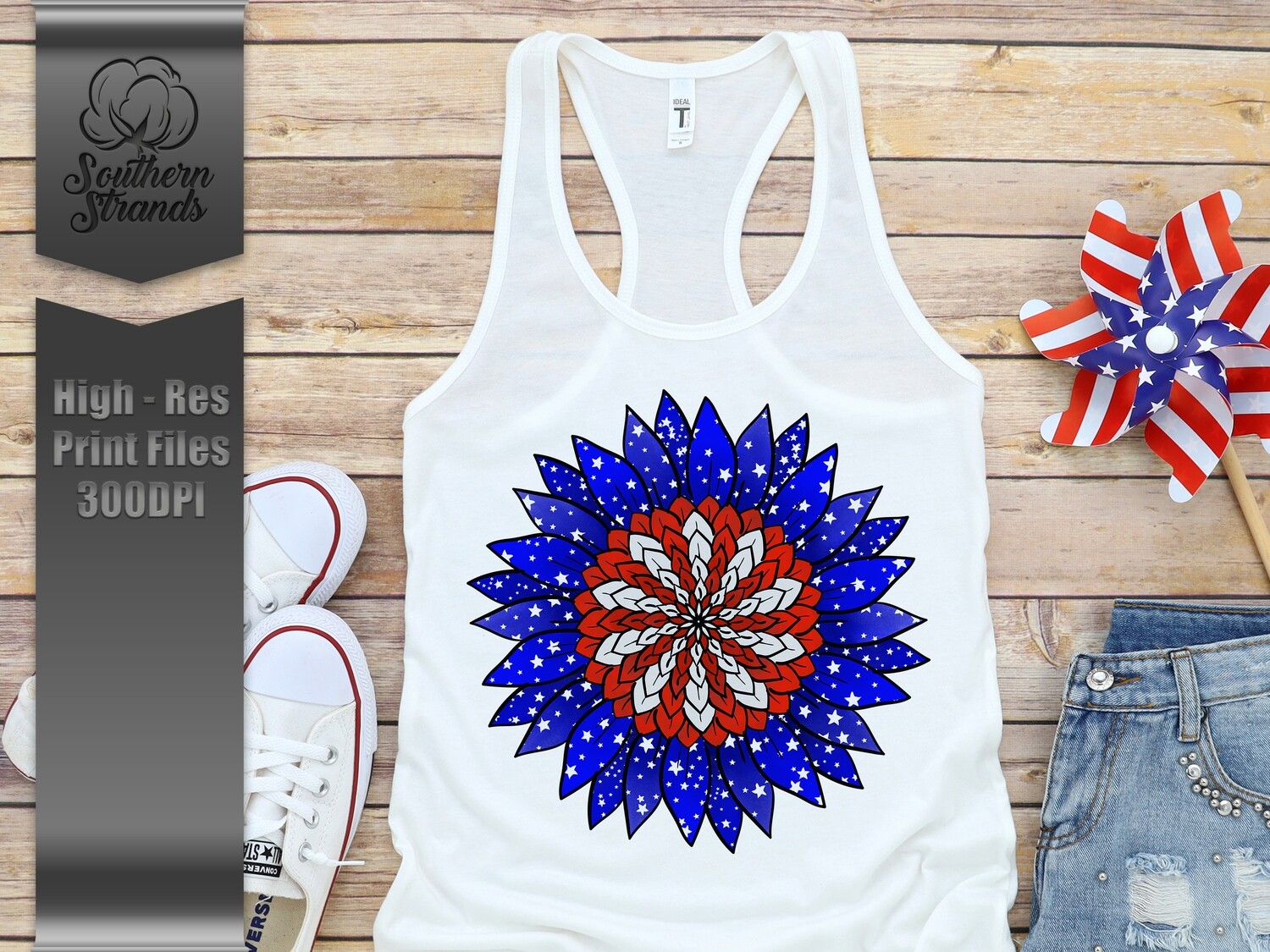 Patriotic Sunflower Red Center  |  DIGITAL DESIGN