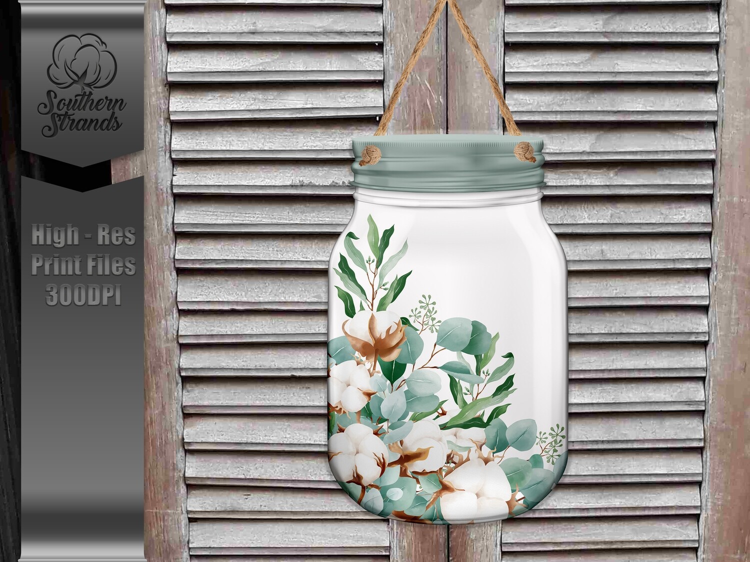 Jar of Cotton Door Hanger - Add Your Own Text  | DIGITAL DESIGN