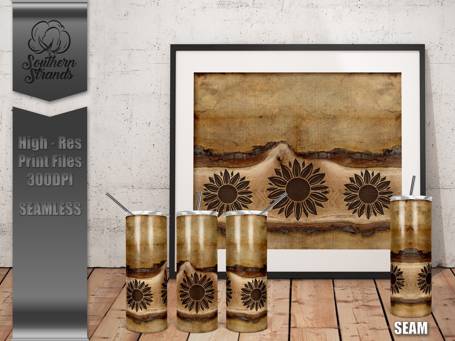 Wooden Plank Tumblers - Sunshine - Seamless | DIGITAL DESIGN