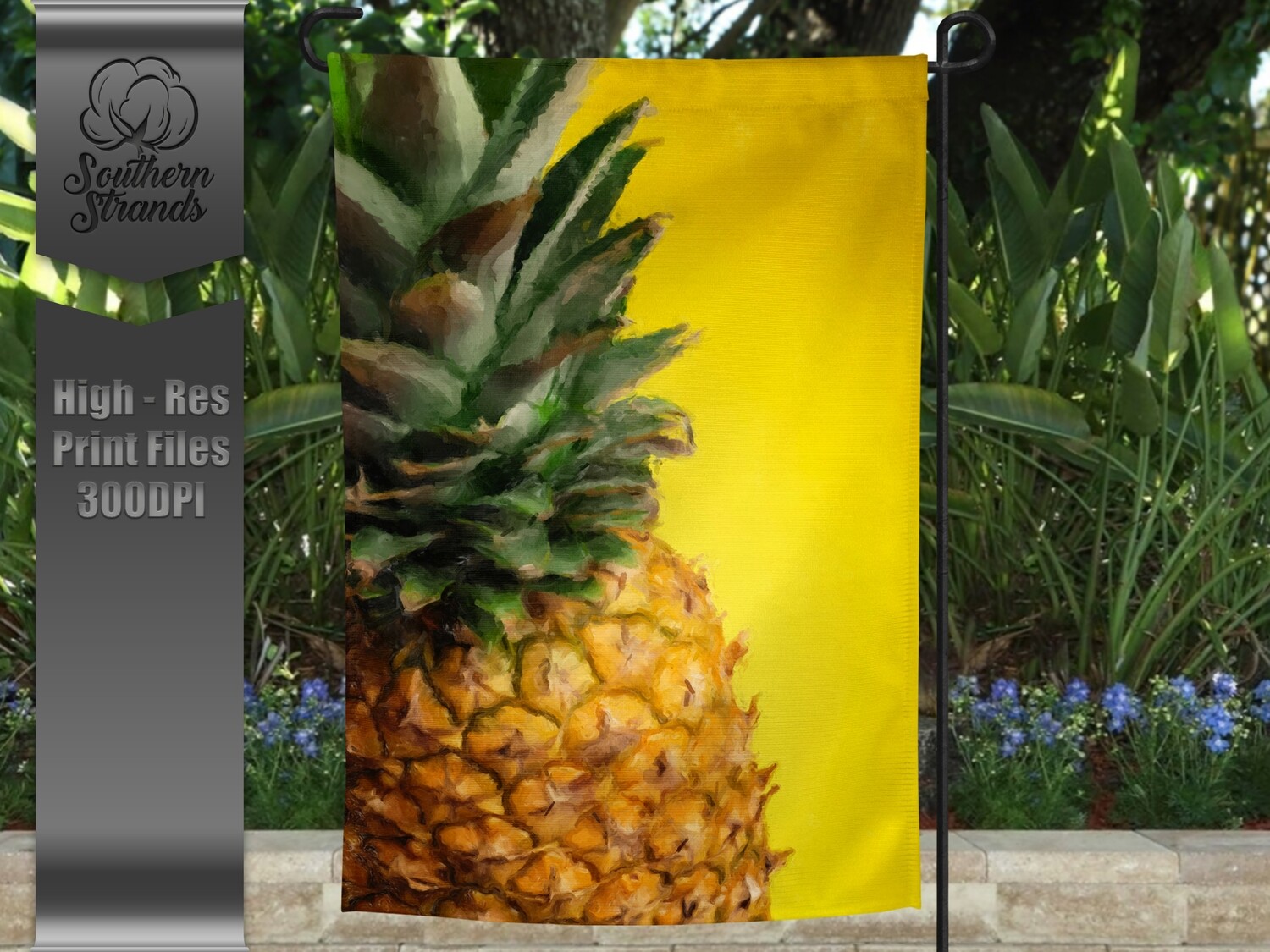 Painted Pineapple Garden Flag | 12x18 | DIGITAL DESIGN