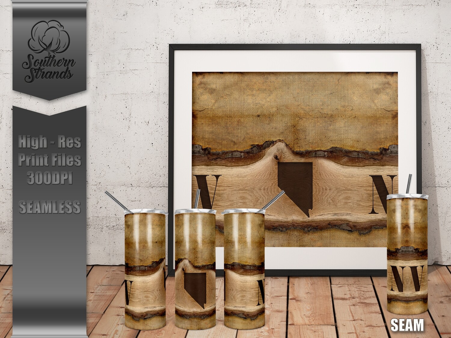 Wooden Plank State Tumblers - Nevada - Seamless | DIGITAL DESIGN