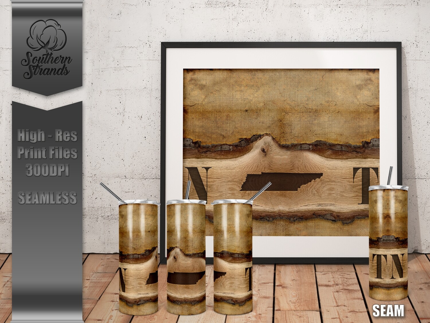 Wooden Plank State Tumblers - Tennessee - Seamless | DIGITAL DESIGN