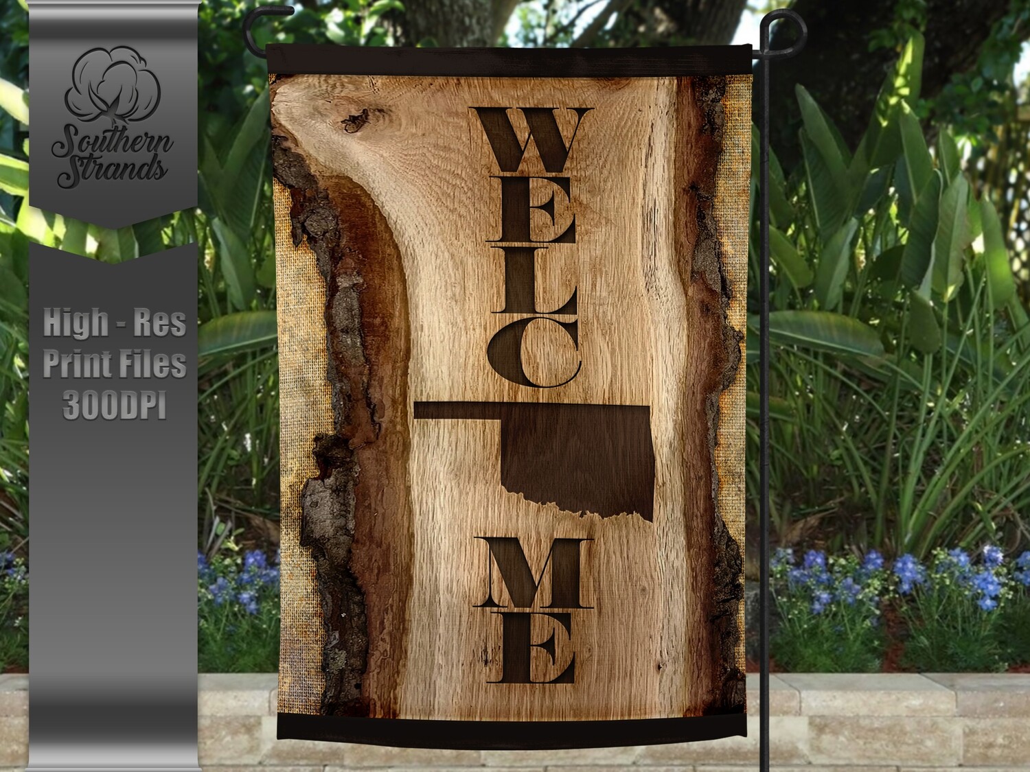 Wooden Plank Garden Flag - Oklahoma | 12x18 | DIGITAL DESIGN