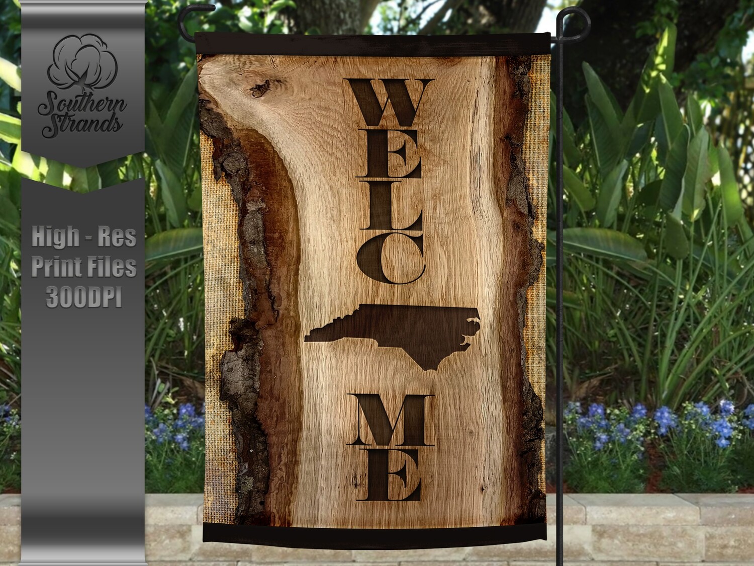 Wooden Plank Garden Flag - North Carolina | 12x18 | DIGITAL DESIGN